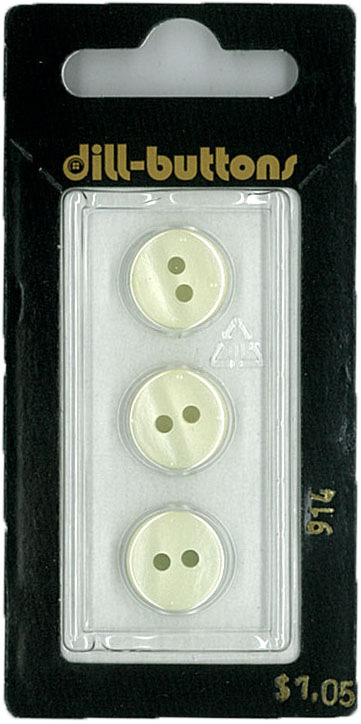 Button - 0914 - 13 mm - Pearl - by Dill Buttons of America