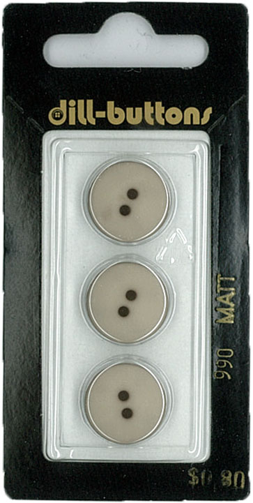 Button - 0990 - 15 mm - Beige - Matt - by Dill Buttons of Americ
