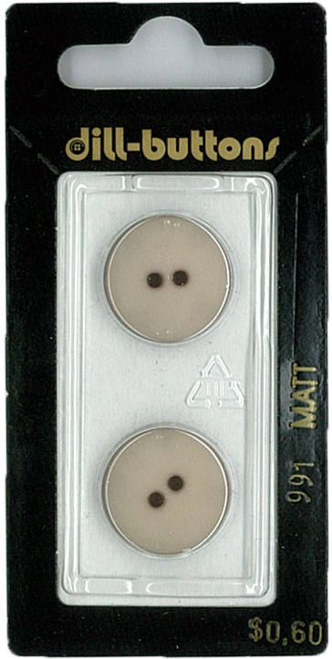Button - 0991 - 18 mm - Beige - Matt - by Dill Buttons of Americ