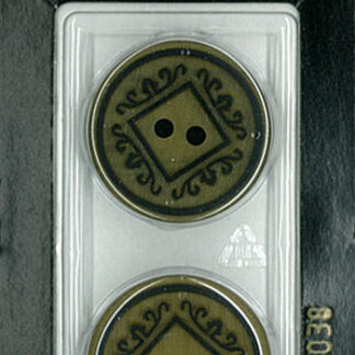 Button - 1038 - 23 mm - Beige with Black design in the middle -