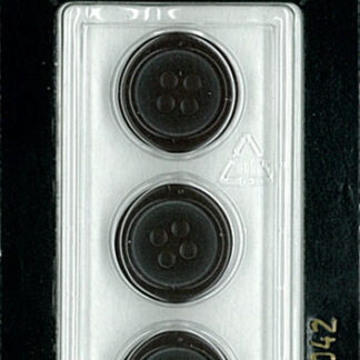 Button - 1042 - 15 mm - Dark Brown - by Dill Buttons of America