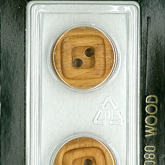 Button - 1080 - 18 mm - Light Brown - Wood - by Dill Buttons of