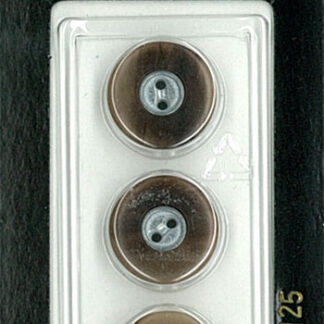 Button - 1125 - 15 mm - Brown with Silver - by Dill Buttons of A