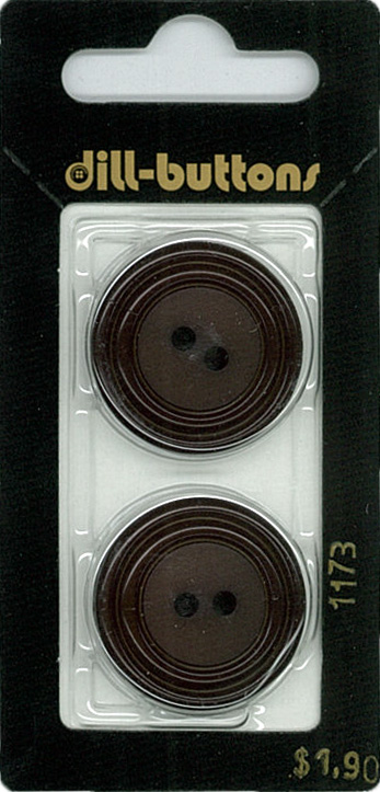 Button - 1173 - 25 mm - Dark Brown - by Dill Buttons of America