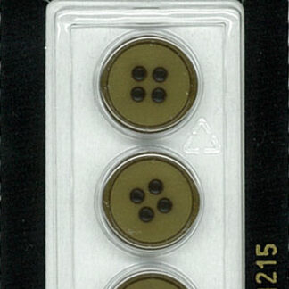 Button - 1215 - 15 mm - Olive Green - by Dill Buttons of America
