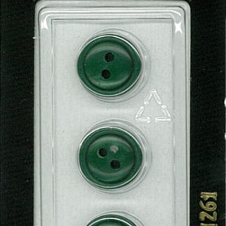 Button - 1261 - 13 mm - Dark Green - by Dill Buttons of America