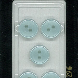 Button - 1296 - 11 mm - Light Blue - Clear - by Dill Buttons of