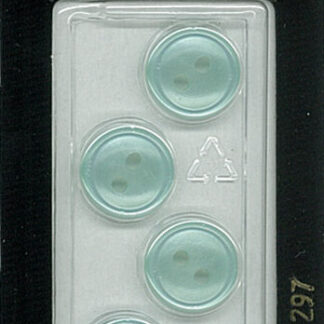 Button - 1297 - 13 mm - Light Blue - Clear - by Dill Buttons of
