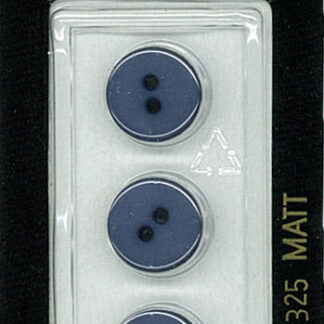 Button - 1325 - 13 mm - Blue - Matt - by Dill Buttons of America