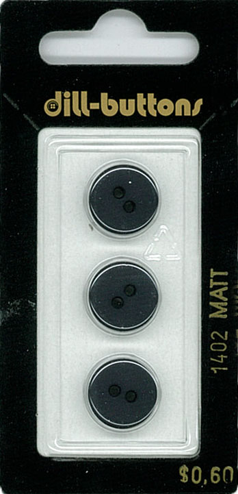Button - 1402 - 13 mm - Bluish Black - Matt - by Dill Buttons of