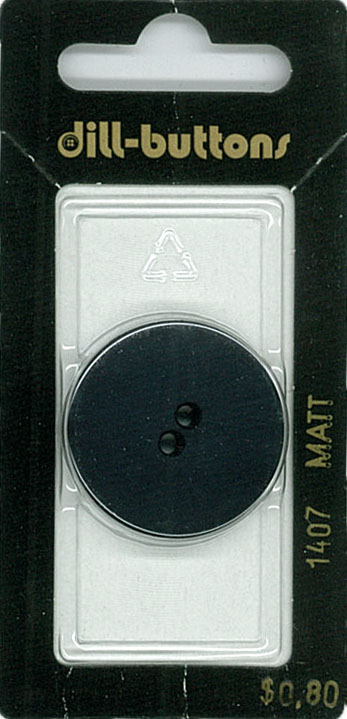 Button - 1407 - 28 mm - Bluish Black - Matt - by Dill Buttons of