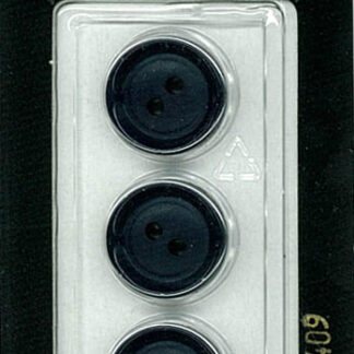 Button - 1409 - 15 mm - Bluish Black - by Dill Buttons of Americ
