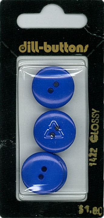 Button - 1422 - 18 mm - Blue - Glossy - by Dill Buttons of Ameri
