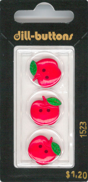 Button - 1523 - 19 mm - Red Apple - by Dill Buttons of America