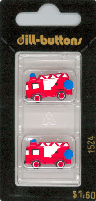 Button - 1524 - 23 mm - Fire Truck - by Dill Buttons of America