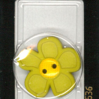 Button - 1536 - 28 mm - Green - Flower - by Dill Buttons of Amer