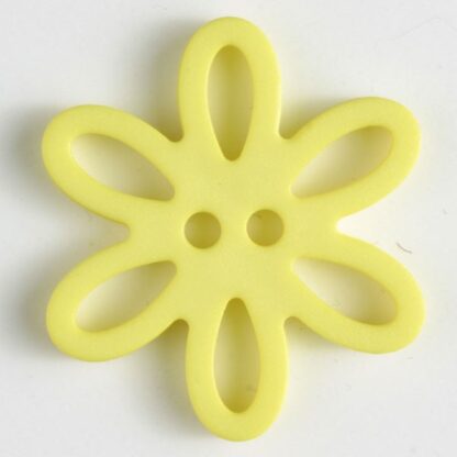 Button - 1557 - 20 mm - Flower - Yellow - by Dill Buttons of Ame