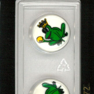 Button - 1572 - 18 mm - Green - Frog Prince - by Dill Buttons of