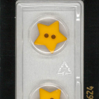 Button - 1624 - 15 mm - Yellow - Star - by Dill Buttons of Ameri