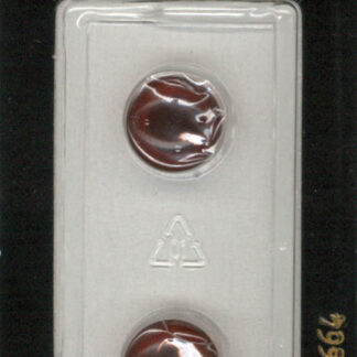 Button - 1664 - 11 mm - Clear red top with black base - by Dill