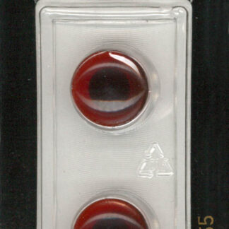 Button - 1665 - 15 mm - Clear red top with black base - by Dill