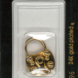 Button - 1696 - 23 mm - Gold Padlock - 24K Gold Plated - by Dill