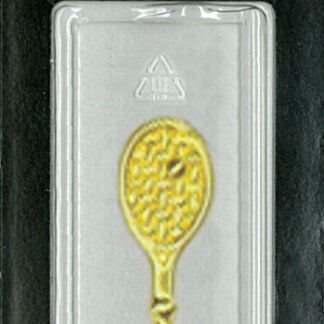Button - 1699 - 20 mm - Gold Tennis Racquet - 24K Gold Plated -