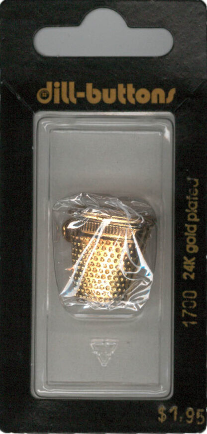 Button - 1700 - 20 mm - Gold Thimble - 24K Gold Plated - by Dill