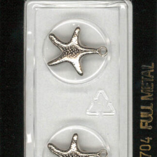 Button - 1704 - 18 mm - Silver Starfish - Full Metal - by Dill B