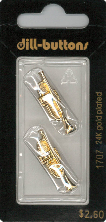 Button - 1707 - 30 mm - Gold Trumpet - 24K Gold Plated - by Dill