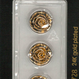 Button - 1728 - 14 mm - Gold Rose - 24K gold plated - by Dill Bu
