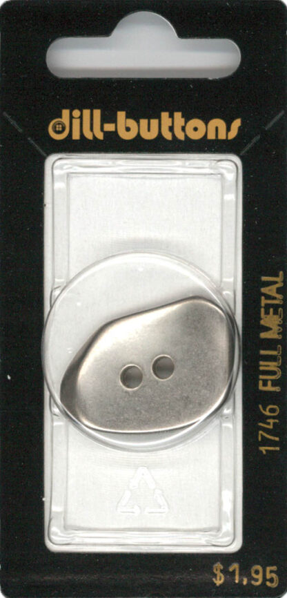 Button - 1746 - 30 mm - Silver - Full Metal - by Dill Buttons of