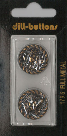Button - 1796 - 20 mm - Antique Brass - Lion's Head - by Dill Bu