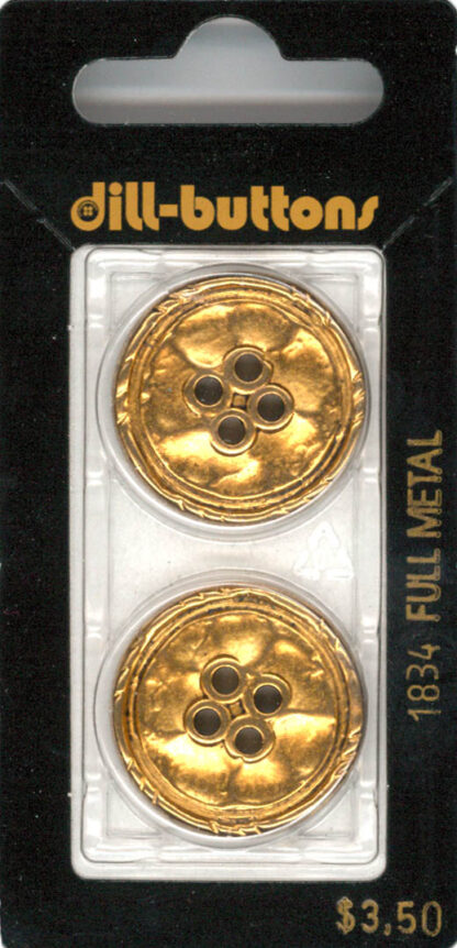Button - 1834 - 25 mm - gold - 24K gold plated - by Dill Buttons