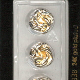 Button - 1838 - 14 mm - gold knotted - 24K gold plated - by Dill