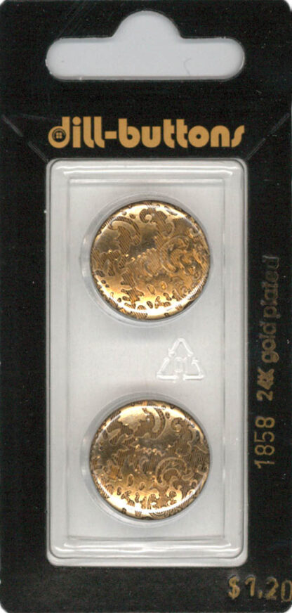 Button - 1858 - 18 mm - gold - 24K gold plated - by Dill Buttons