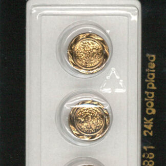 Button - 1881 - 11 mm - gold - 24K gold plated - by Dill Buttons