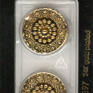 Button - 1897 - 23 mm - Gold - 24K gold plated - by Dill Buttons