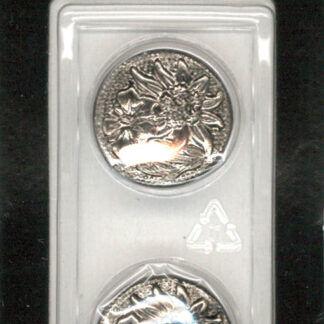 Button - 1982 - 20 mm - Silver Flowers - Metalized - by Dill But