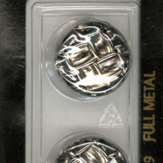 Button - 1989 - 20 mm - Silver - Full Metal - by Dill Buttons of
