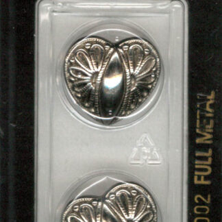 Button - 2002 - 20 mm - Silver Heart - Full Metal - by Dill Butt