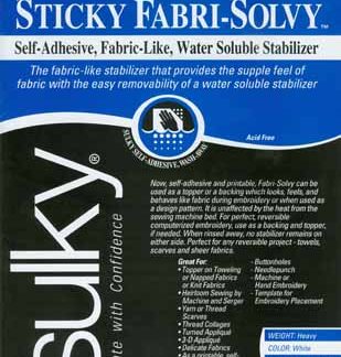 Stabilizer - Sulky - Sticky Fabri-Solvy - 8 1/2" x 11" - Self-Ad