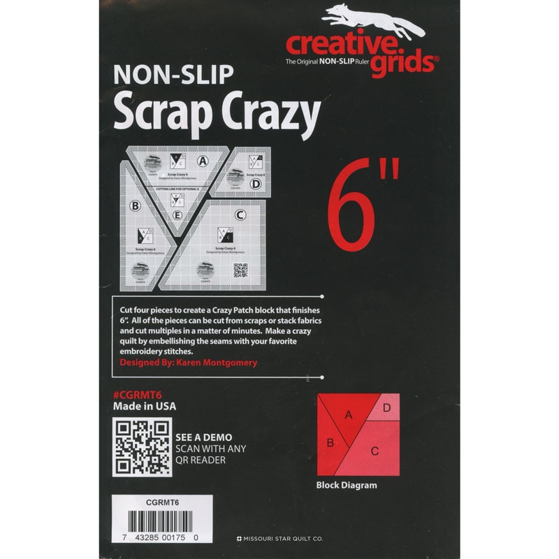 Ruler Creative Grids Scrap Crazy 6in. Templates Quilt Ruler My