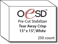 Stabilizer - OESD - Tear Away Crisp - 15 x 15 - White - 250/pkg