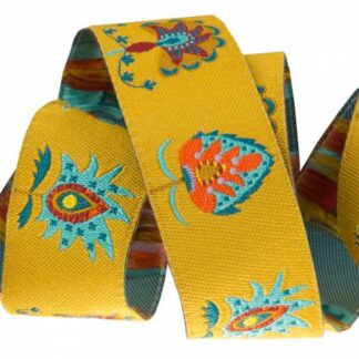 Ribbon  - Flying Bees on Gray  - 7/8"  - Per Metre  - By Sue Spa