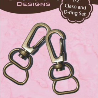 Notion - 1/2" Clasp And D-Ring Set - HB015 - Antique Brass - Pic