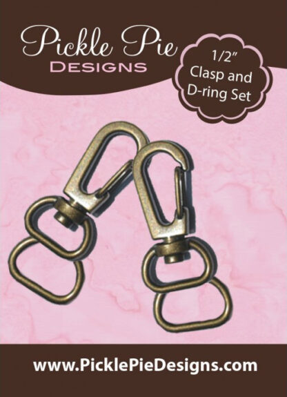 Notion - 1/2" Clasp And D-Ring Set - HB015 - Antique Brass - Pic