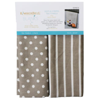 Blanks - Tea Towels - Grey Dot & Stripes - KDKB214 - Kimberbell