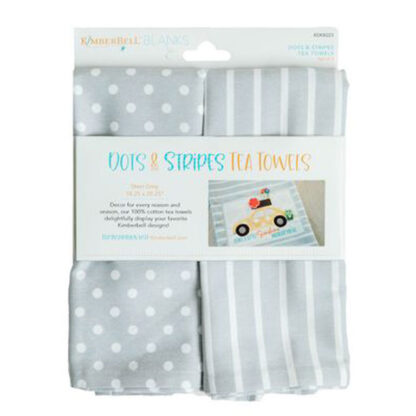 Blanks - Tea Towels - Steel Dots &Stripes - KDKB223 - Kimberbell