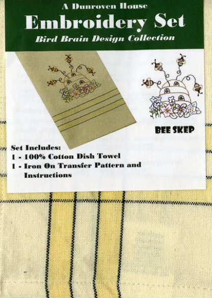 Tea Towel Embroidery Set Bee Skep  - 205-104  - Dunroven House